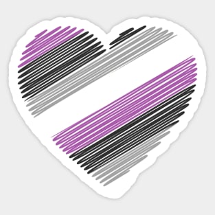 Asexual flag heart Sticker